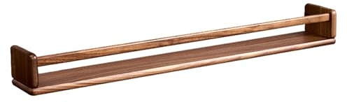 Estante de pared de madera maciza – Estantería flotante de nogal negro para sala de estar, cocina, estante de especias, revistero de 80 cm, solución de almacenamiento y decoración
