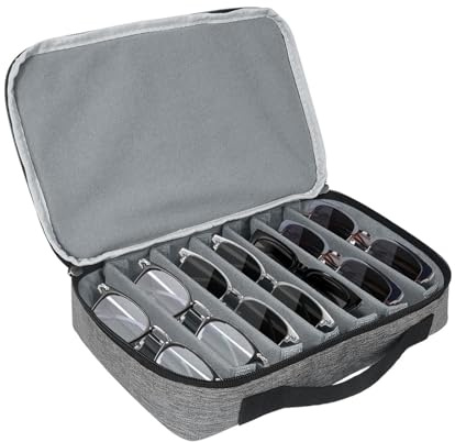 Portable Adjustable Eyeglass Organiser Box For Sunglass And Carrying Case With Soft Lining