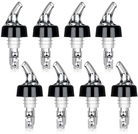 XHNKEG 8 Stück Flaschenausgießer 4cl 2cl, Ausgießer Spirituosen Schnapsspender Ideale Dosierer Mess flaschenausgießer Plastik Ideale Dosierer für Home Bar Wein Cocktails Partys.