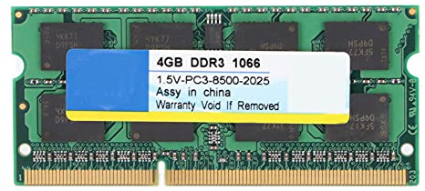 Taidda DDR3 RAM, 4GB 1066Mhz PC3 8500 204PIN 1.5V Módulo de Memoria para Computadora Portátil, con Chips Compatibilidad con Computadora Portátil