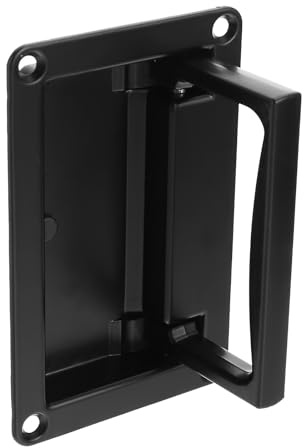 RUNROTOO Tirador de Mueble y Tirador de Puerta de Armario Asa Oculta y Empotrada, Acabado Negro, Superficie Lisa, Adecuado para Cajones y Armarios de Control Eléctrico en Ambientes