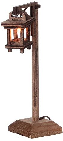 Holyart Lyktor och lampor: Glykta med trälykta, krubba 8 cm 15x5x5 cm