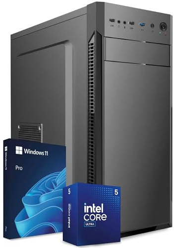 PC Fisso Intel Core Ultra 5 225F AI Integrata • Scheda Video RTX A400 4 GB • RAM 16GB DDR5 • SSD 500GB NVMe M.2 • WiFi AC e Bluetooth • HDMI • USB 3.2 • Computer Fisso Desktop Windows 11 Pro