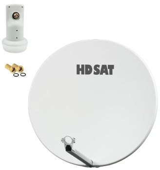 Pack HDSAT Parabole Satellite Fibre Composite Blanche 75cm + LNB Single HD 4K