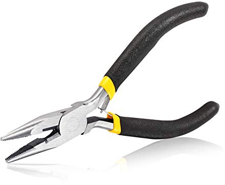 Speedwox Seitenschneider Seitenschneider mit langer Nadel, flache Rundzange, Linesman Zange Endzange Flush Cutter Mikrodraht Cutter f眉r Schmuckherstellung, und Handwerk, schwarz