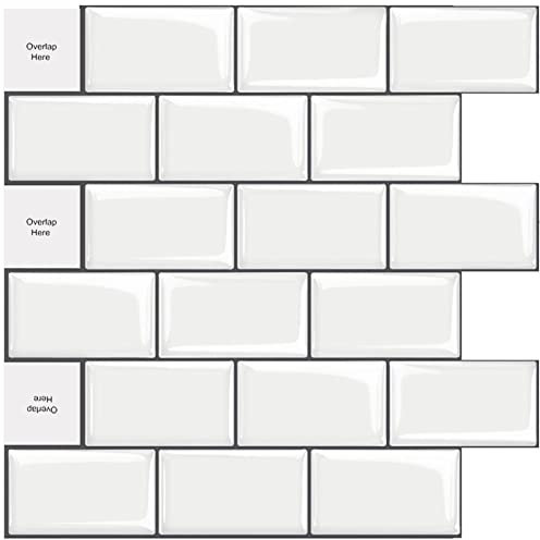 Laywvco Lot de 10 feuilles d'autocollants 3D à décoller et à coller pour carrelage mural pour cuisine et salle de bain