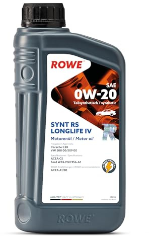 ROWE HIGHTEC SYNT RS LONGLIFE IV SAE 0W-20, 1 Liter, Hochleistungs-Motorenöl | Hochleistungs-Motoröl für PKW Otto- und Dieselmotoren, Art. Nr. 20036