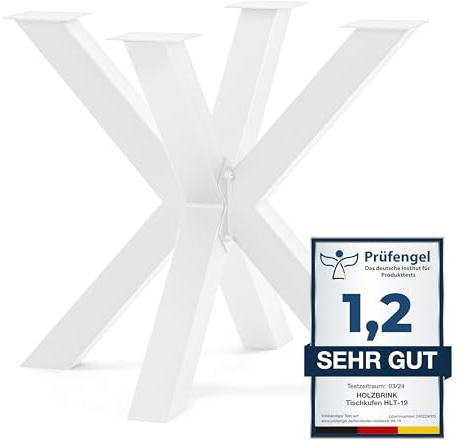HOLZBRINK Tischgestell Spider | Massive Tischkufen/Tischbeine Metall Weiß für Couchtisch, Esstisch, Schreibtisch, Konferenztisch | 1 Stück Tisch-Füße 85x80 cm | Höhe 72 cm