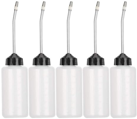 5 teiliger Nähmaschinenöler mit Langem Ölauslauf aus Kunststoff 120ml Empty Nadelduesen Nähmaschinenöl Flasche für Wartung von Heimwerker- und Nähmaschinen