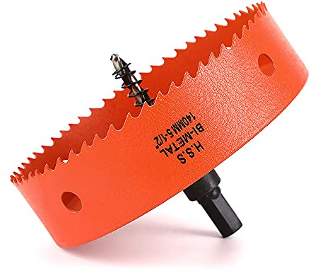 Dribotway Bi-Metall Lochsäge 5/1/2'' 140mm,M42 HSS Schneller Lochschneider,mit 1 Schaft und 1 Bohrer,Für Trockenbaumaterialien, Holz, Kunststoffe und Metalle, Schnitttiefe