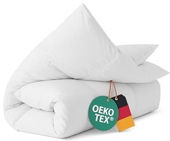 VitaloBett Winter Bettdecke 155x200 cm mit 100% extraweicher Daunenfüllung 1220g - Daunendecke mit Baumwoll-Bezug, Atmungsaktiv & waschbar bis zu 60°C, Ökotex-Zertifiziert