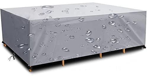 DKHLYB Abdeckung für Gartenmöbel Multi Größe Gartenmöbel Abdeckung 600D Oxford Gewebe Schutzhülle Wasserdicht Winddicht UV-Beständiges für Gartentische und Möbelsets Silber 180x100x75cm