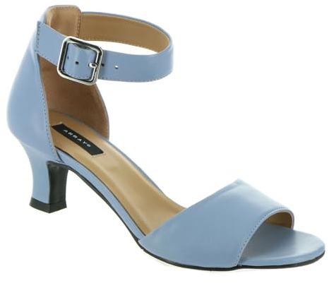 ARRAY Women's Praise d'Orsay Low Heel Pump with Ankle Strap, 9 W (Wide), Sky Blue