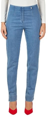 Robell Style Marie - Damen Jeans Straight - Jeanshose Damen high Waist - Stretch Jeans Hose bequemen Oberschenkel - Moderne Damenhose - Bitte Zwei Größen Kleiner bestellen, Meeresblau - 46