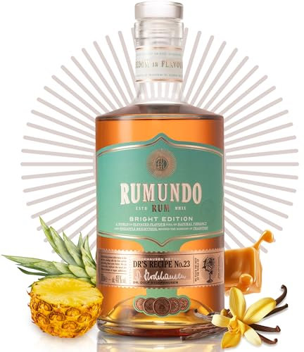 Rumundo Rum von Seven Seals | 0,7 l Premium Rum Flasche | Bright Edition | Facettenreiche Aromen des Dr’s Recipe No. 23 : Ananas, Toffee & Vanille | 46% vol | Einzigartiges Rum Geschenk