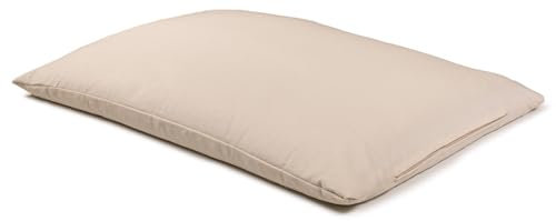 GIRAFFENLAND Bio-Hirsekissen 40x60cm, Kopfkissen - Köper-Baumwolle rohweiß, mit Bio-Hirseschalen, + zus. Inlett