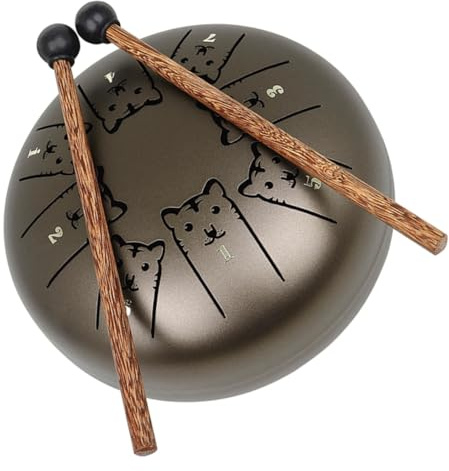 Zodiac Stahl Zungentrommel 1 Satz für Meditation und Musikunterricht | Stahl Titan Legierung und Holz, Einfache Form, Feine Optik, für Anfänger und Kinder, Robust