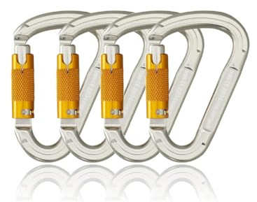 SOB Karabiner Kletterkarabiner Karabinerhaken aus Aluminium Schlüsselanhänger Karabinerhaken für hohe Beanspruchung mit Schraubsicherung zum Klettern, Abseilen, Hängematten