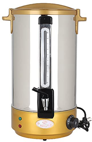 ANSNOW Dispensador de Caldera de Agua Caliente, Caldera de Té con Medidor de Agua, Urna de Cateeléctrica Ajustable, para Elaboración de Cerveza/Buffet/Comercial/Oro/20L