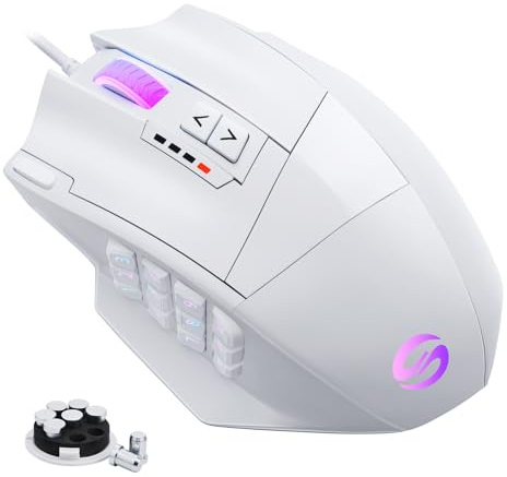 UtechSmart Venus Gaming Mouse RGB Wired, 16400 DPI High Precision Laser Programmable LED MMO Computer Gaming Mice with 12 Side Buttons