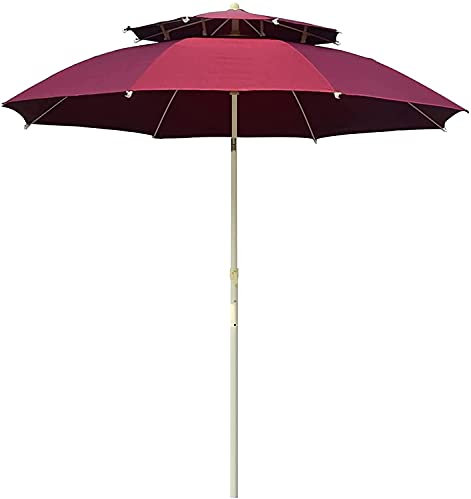 Garten-Sonnenschirm, Pool-Sonnenschirme, Garten-Sonnenschirm, kippbarer Doppel-Sonnenschirm, abnehmbarer runder Sonnenschirm, Außenbereich, Innenhof, Terrasse 210604 (Farbe: Grün; Größe: 2,5 m) (Rot