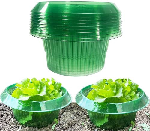 USMEI Slug Collars for Plants, 10 pcs Slug & Snail Plant Protection Collars, Plastic Slug Snail Collar for Lettuce and Cabbage, Protecting Plants without Chemicals, Ø 24 cm