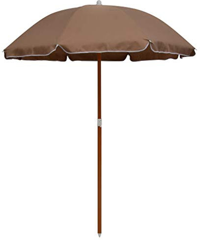 THOYTOUI Sonnenschirm, Fishing umbrella Angel schirmzelt Anglerschirm Angelschirm Geeignet für Balkon Terrasse Garten Veranda mit Stahlmast 240 cm Taupe