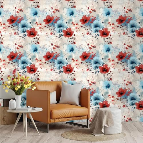 Selbstklebende Tapete Beige Elegant Rot Strukturtapete Wandtattoo Schlafzimmer Tapete Selbstklebend Vliestapete Wallpaper for Living Room Tapeten Langlebig Wandschutzfolie 45x600cm