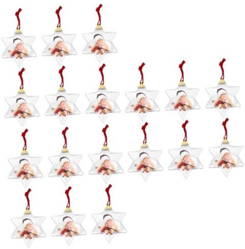TOPBATHY 18 STK Fotokugel-Anhänger Weihnachtskugel klar Rahmenornament Urlaubsfotoverzierung gießen plastikkugel kunststoffkugel Hochzeitsdekoration hängender Bilderrahmen Weiß