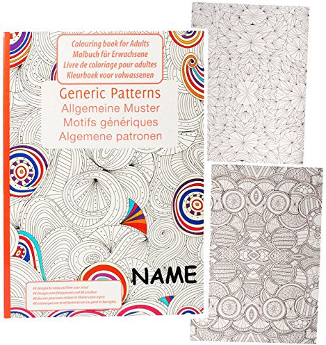 alles-meine.de GmbH 3 Stück A4 - großes Malbücher - Colour Therapy - Formen & Muster Mix - incl. Name - je 48 Seiten - Anti Streß - für Erwachsene & Kinder - Tattoo Dot Sty..
