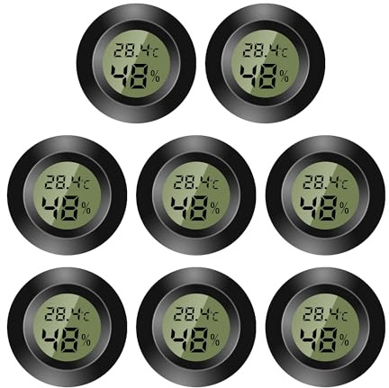 Thermometer Innen,Thermometer Digital Mini Hygrometer Thermometer Digitaler LCD-Monitor Innen Außen Feuchtemessgerät für Luftbefeuchter Keller Babyzimmer Fahrenheit oder Celsius (8)