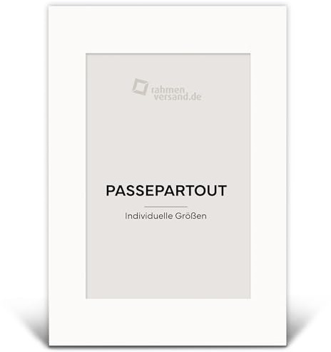 Passepartout 70x100 cm/Schrägschnitt-Passepartouts nach Maß für Bilderrahmen/Klassischer 1,5mm Karton in Mineralweiß (6001) / Innenmaße: 60x80cm