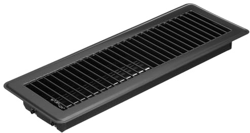 PATIKIL 14 X 4 Pouces Grille de Sol, 1Pcs Couvercle de Ventilation en Acier Robuste Réglable Décoratif Facile à Ajuster pour Grilles de Sol pour Maison Bureau, Noir