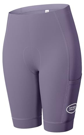 INBIKE Fahrradhose Radunterhose Rennradhose Radlerhose Damen Frauen Sommer Kurz Radsport Hose Gepolstert mit 3D Sitzpolsterung Einer Tasche Atmungsaktiv Hochelastisch, Violett L