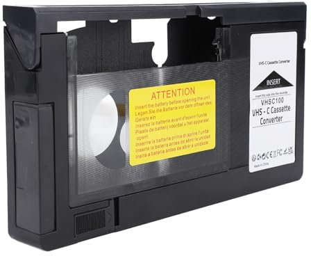 Asixxsix VHS-C-Kassettenadapter, Kassettenadapter für Camcorder, motorisierter VHS-Kassettenkonverter, kompatibel mit VHS-C-SVHS-Camcordern, Wiedergabe- und aufnahmes-Videokassettenadapter