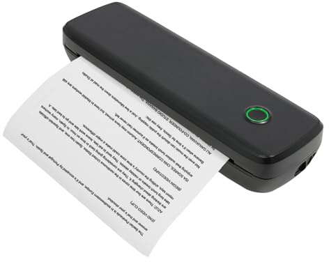 gegeweeret Thermodrucker mit Bluetooth & USB – Tragbarer Tintenloser Drucker für iOS, Android, Windows & macOS, 2550-mAh-Akku, 203 DPI, 2,2–8,5 Zoll Papierbreite, Schwarz