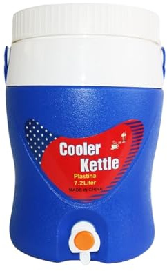 Derwrtup Dispensador de bebidas térmicas, enfriador deportivo, dispensador de agua, dispensador de bebidas calientes y frías con conos - Jarra de bebida con mango, jarra de enfriamiento para té de