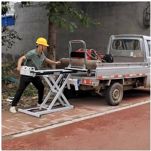 Carrello Elevatore Idraulico, capacità 300 kg, Tavolo Elevatore A Forbice Singola con 4 Ruote, Camion con Pianale per Un Facile Trasporto e Sollevamento