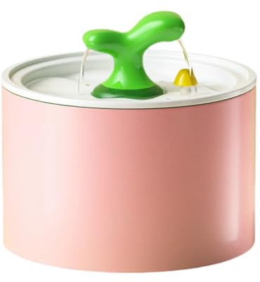Fuente de agua de cerámica para gatos, dispensador de agua para mascotas de 50 onzas con bomba silenciosa, sistema de filtración de 5 etapas, diseño de brotes de árbol para perros pequeños y gatos
