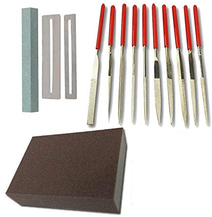 Qukaim Edelstahl Gitarre Bund-Polierfeile Kit, Gitarrenreparaturwerkzeug-Set mit Bundpolierschutzdichtung und Schleifstein, ideal für Musikinstrumente DIY-Projekte