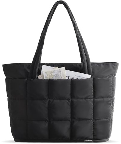 bagsmart Reisetasche Damen Sporttasche Erweiterbare, Wasserdichte Puffer Arbeitstasche Kliniktasche, Weekender Handgepäck Tasche mit Reißverschluss für Flugzeug Reise Gym Camping, Schwarz