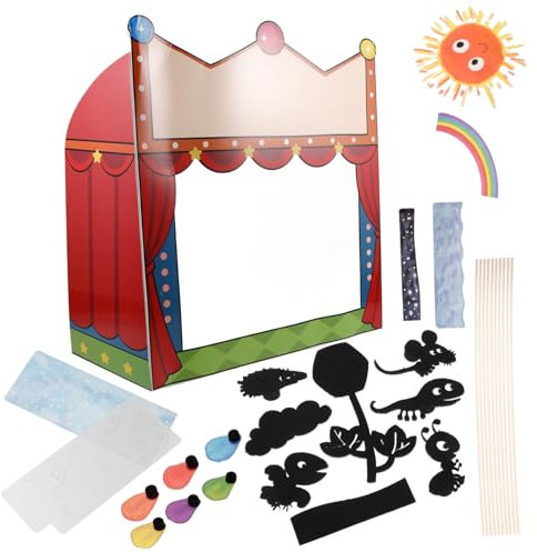 Garneck DIY Schattenpuppentheater Bastelset Für Junge Mädchen Inklusive Zubehör Für Kreatives Puppentheater Fördert Geschichtenerzählen Feinmotorik Und Handwerkliche Fähigkeiten