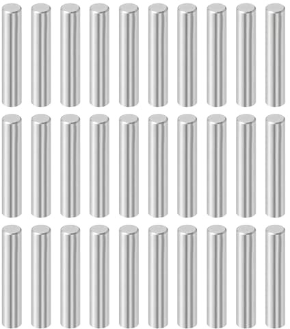 QUARKZMAN Zylinderstifte Rostfrei, 6mm x 30mm Dübelstifte 30 Stück | Spannstift, 304 Edelstahl Metallstifte, Silberton Passstift Bolzen Metall für DIY, Möbel, Bastelprojekte