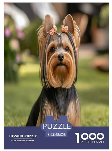 Yorkshire Terrier Jigsaw Puzzles Puzzle for Adults Kids. 1000 Piece Impossible Challenge Toy Educational Games Home Decoration for Adults& Kids Age 14 Years Up 38x26cm/1000pcs