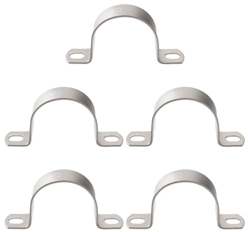 YYIGVMO 5 Stücke Ø 42mm U-Rohrschellen, 304 Edelstahl Starres Rohrband, Sattelschlauchschellen, Zweiloch Rohrschelle, für Rohre und Kabel
