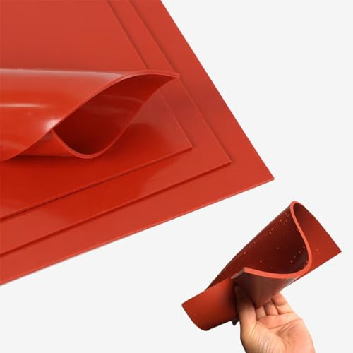 Estresen Red Silicone Rubber Sheet Silicone Mat Extra Large Mats for Crafts Jewelry Casting Resin Moulds DIY Gaskets and Seals 500x500x1mm