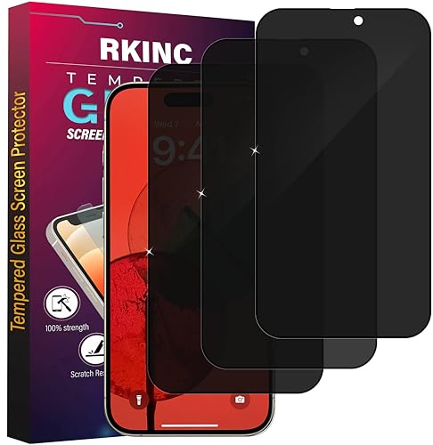 RKINC Protector pantalla privacidad para Xiaomi Redmi Note 9, 10X 4G, [3 Piezas] Cristal templado película de vidrio, Ángulo de privacidad mejorado, Dureza 9H, Sin Burbujas