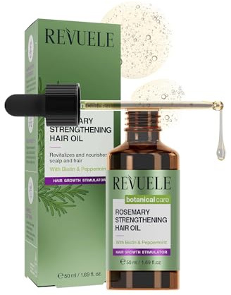 REVUELE Olio Capelli Rinforzante al Rosmarino – Nutre, Rivitalizza e Rinforza Radici e Lunghezze, Aiuta a Prevenire la Caduta e Dona Lucentezza, 150 ml