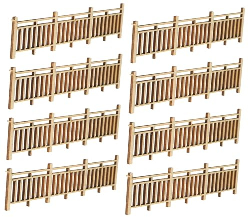 TOYANDONA 10 Pièces Garde-Corps en Bois Décoration de Paysage Miniature Micro Landscape Clôture Accessoires de Jardin Clôture Miniature barrière en Bois de fées Light Brown