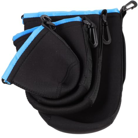 MUCKLILY 4 Stück Teiliges Neopren Objektivtäschchen Stoßdämpfend mit Haken zum Befestigen an Gürtel oder Tasche für Outdoor Fotografie und Sicheren Kamera objektivschutz